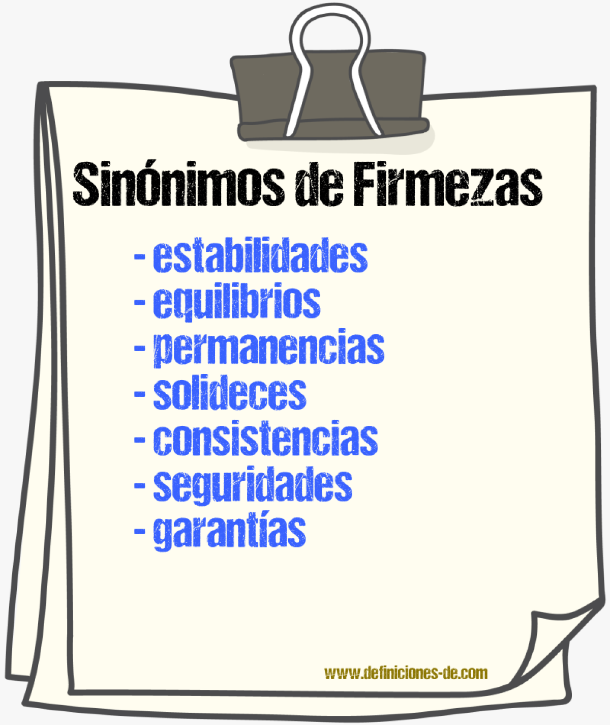Sinónimos de firmezas