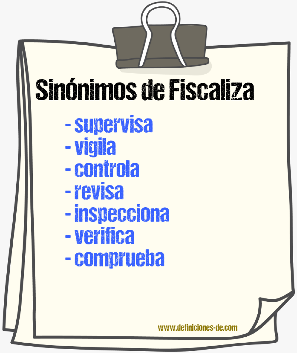 Sinónimos de fiscaliza