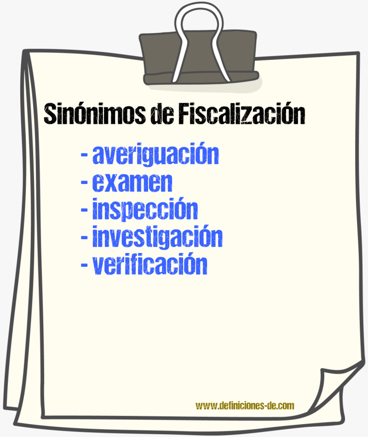 Sinnimos de fiscalizacin