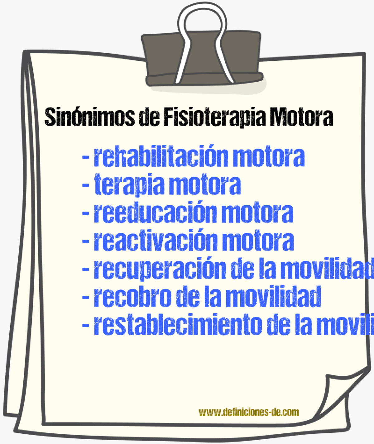 Sinónimos de fisioterapia motora