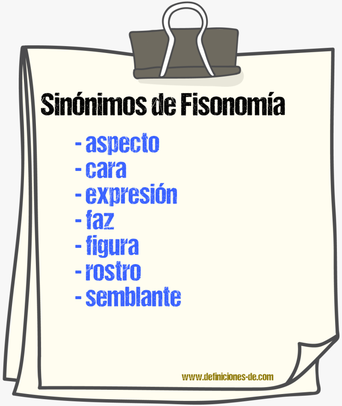 Sinónimos de fisonomía