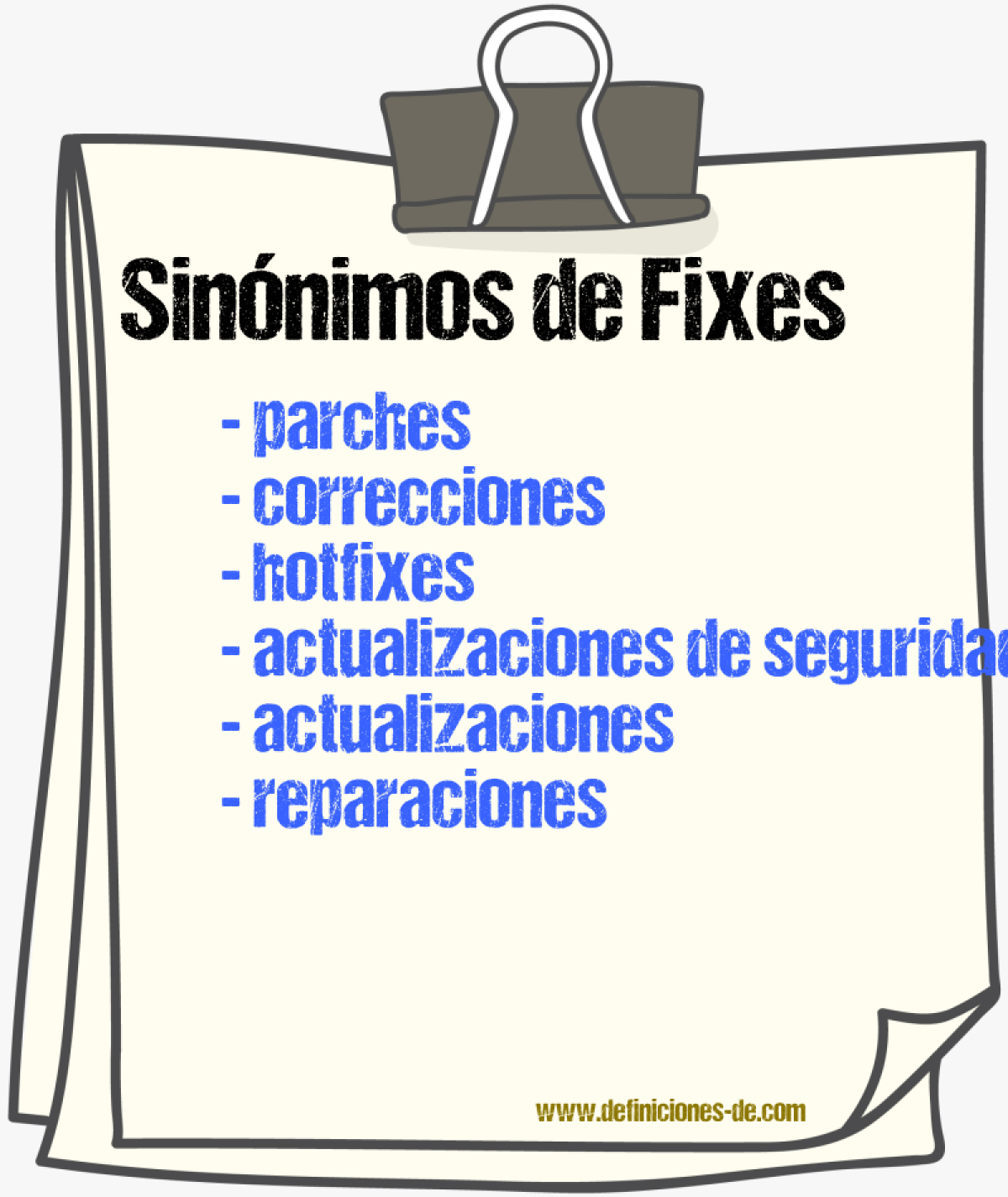 Sinónimos de fixes
