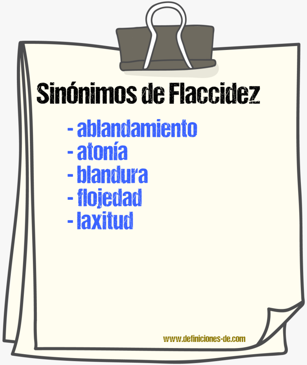 Sinnimos de flaccidez