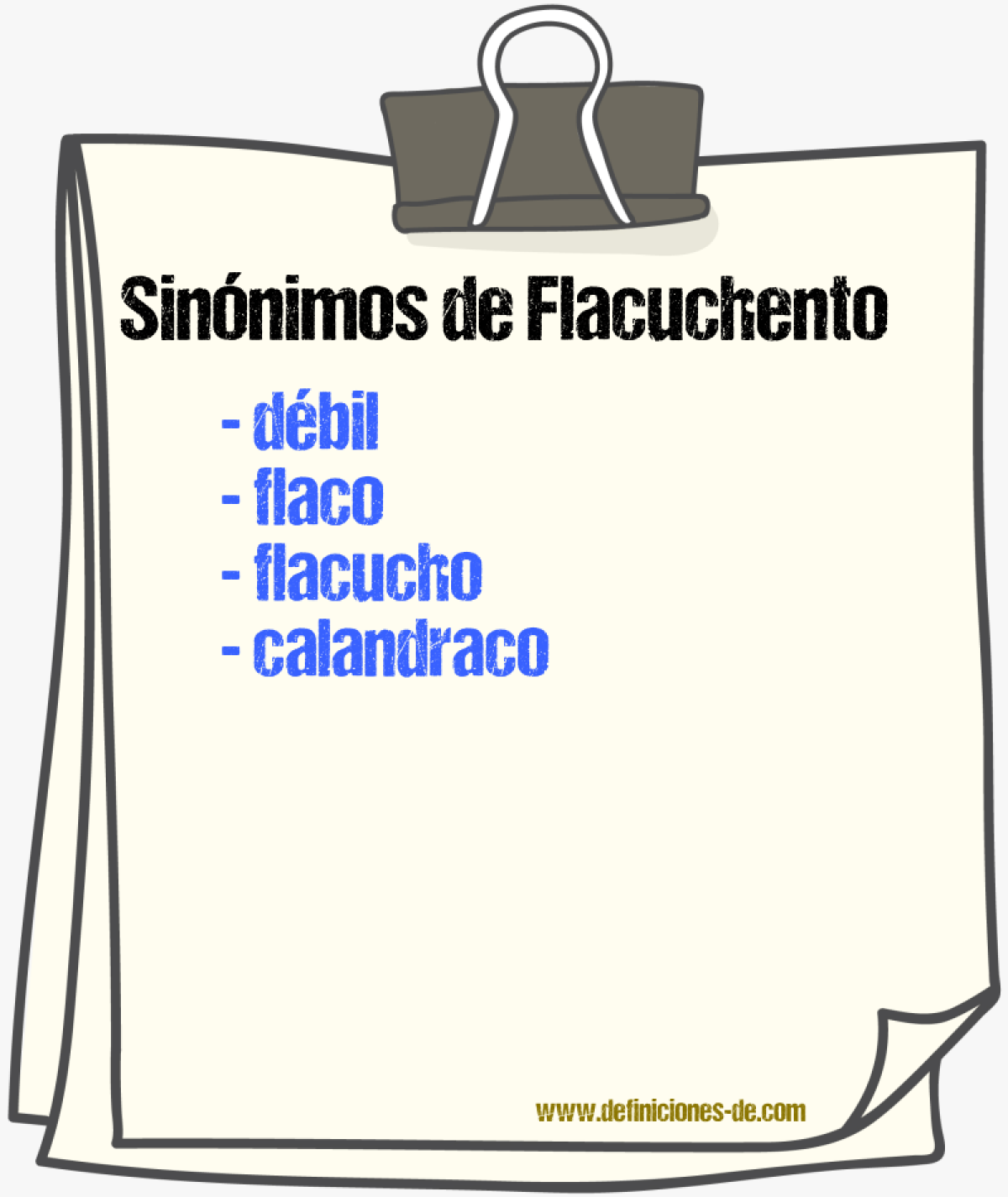 Sinnimos de flacuchento