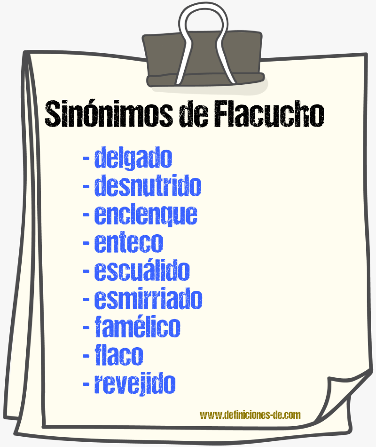 Sinnimos de flacucho