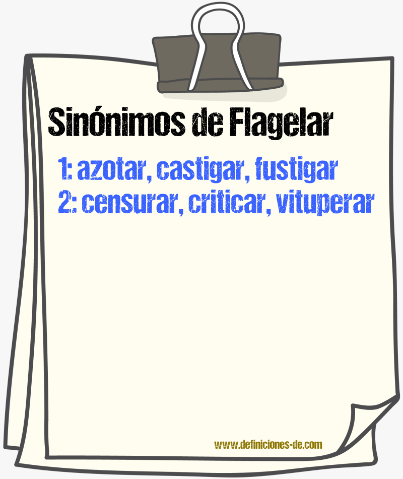 Sinnimos de flagelar