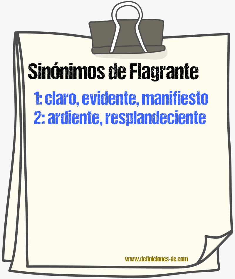 Sinnimos de flagrante