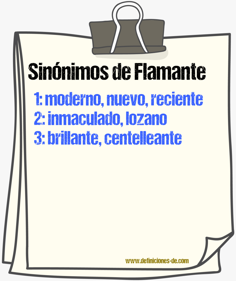 Sinnimos de flamante