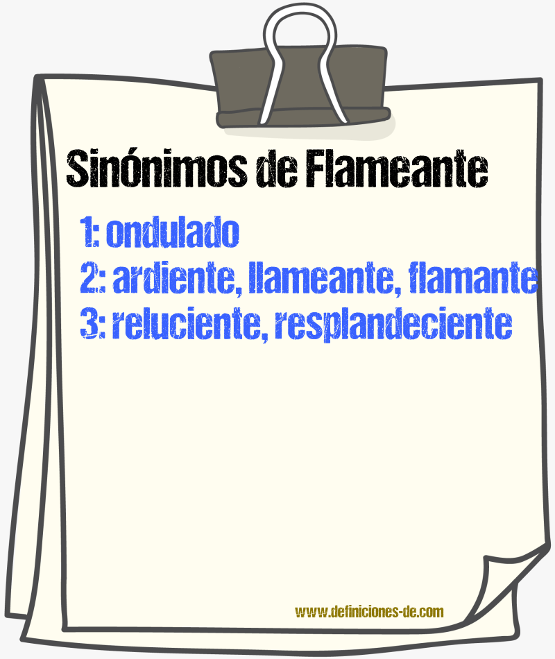 Sinnimos de flameante