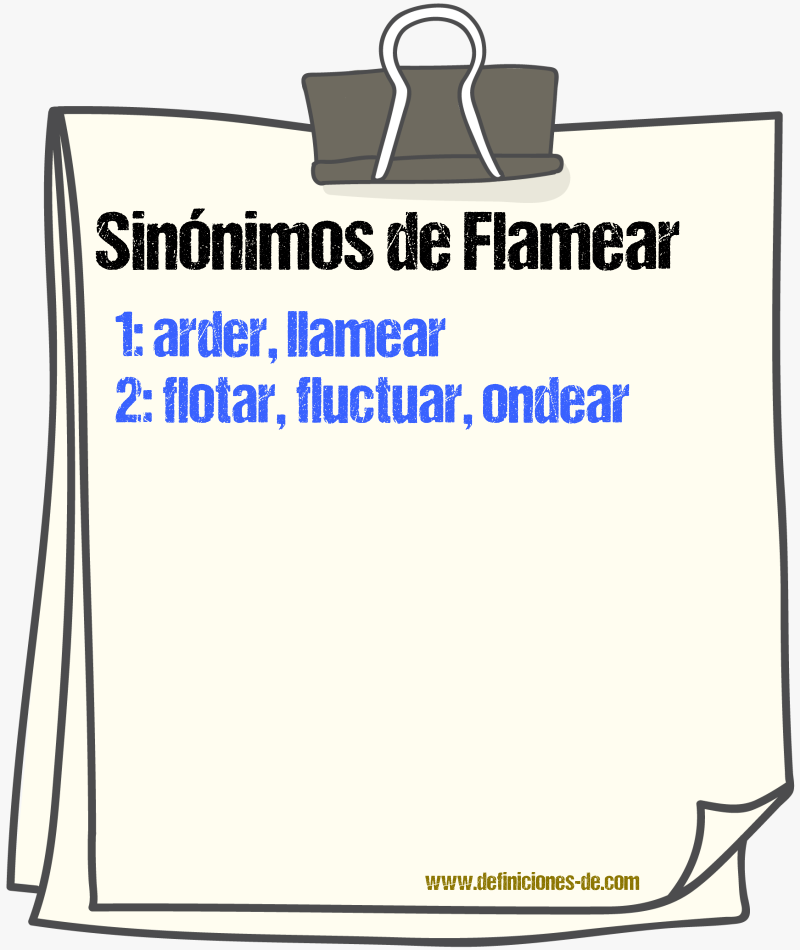 Sinnimos de flamear