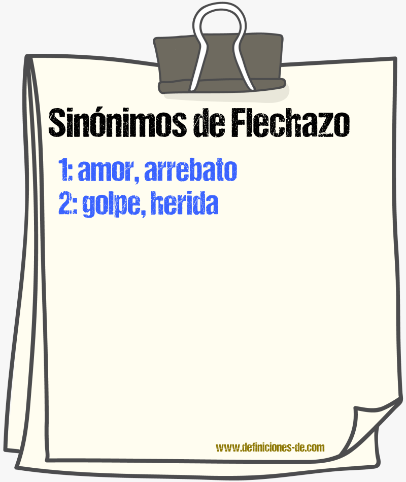 Sinnimos de flechazo