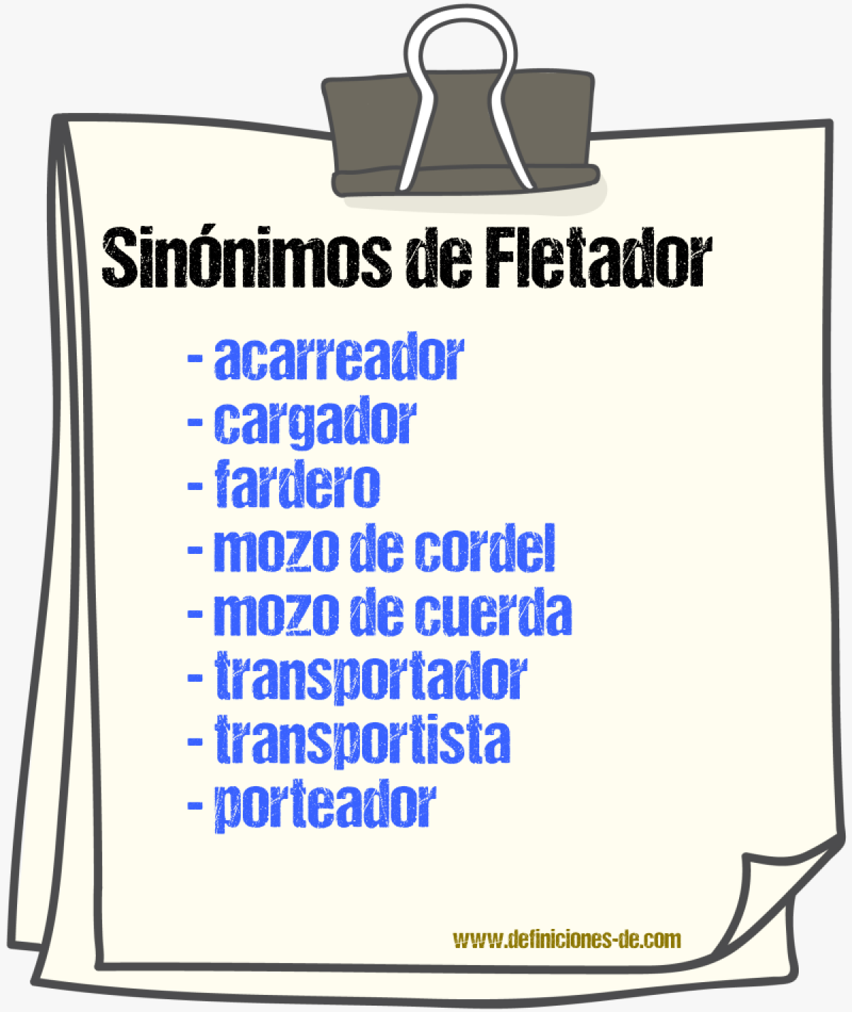 Sinnimos de fletador