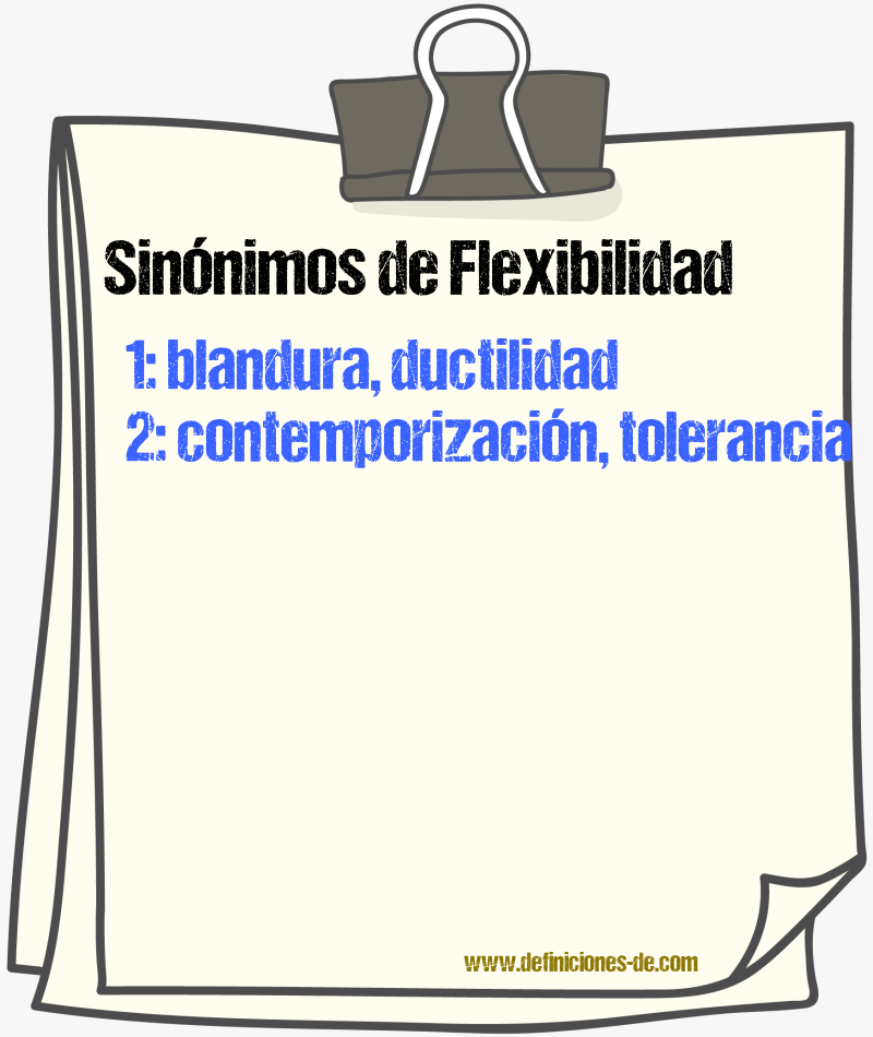 Sinónimos de flexibilidad