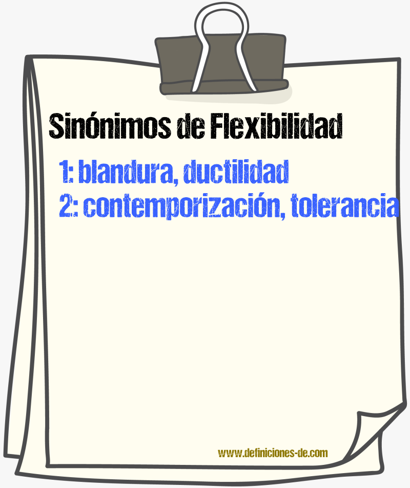 Sinnimos de flexibilidad