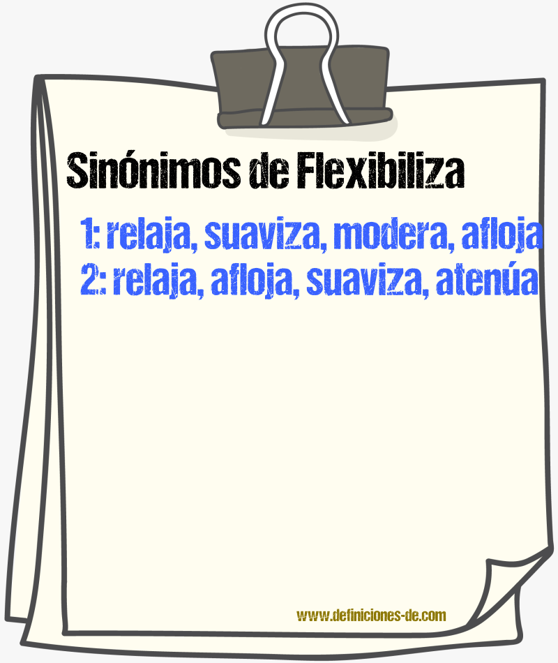 Sinónimos de flexibiliza