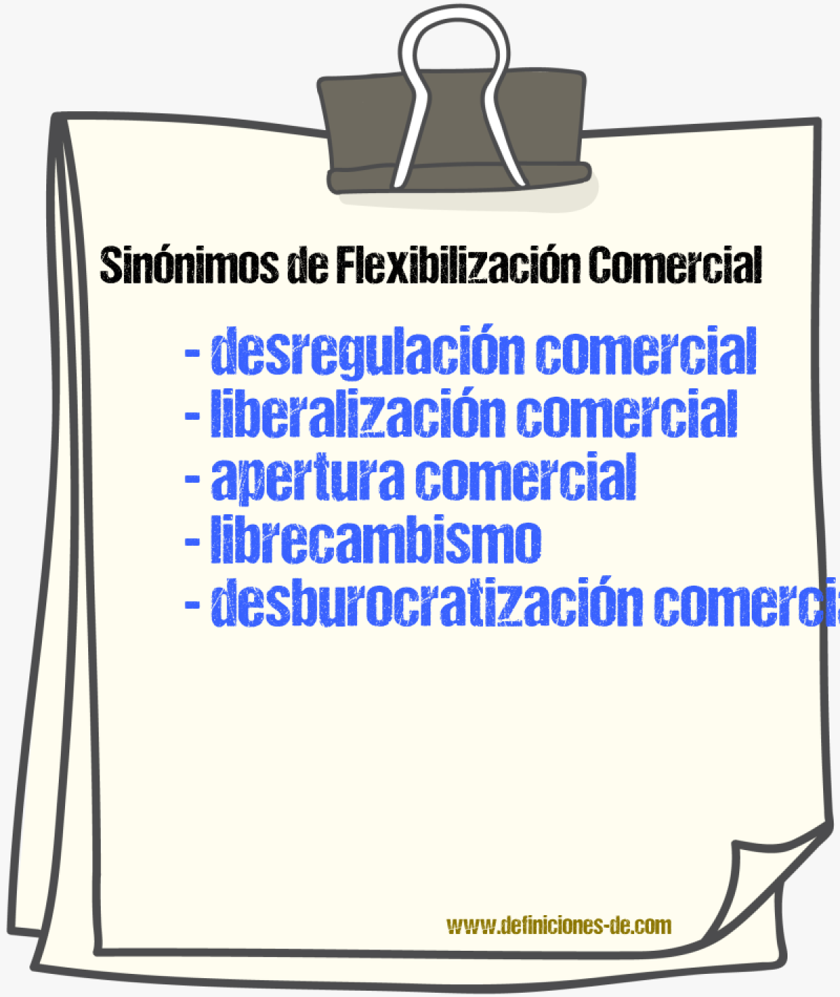 Sinónimos de flexibilización comercial
