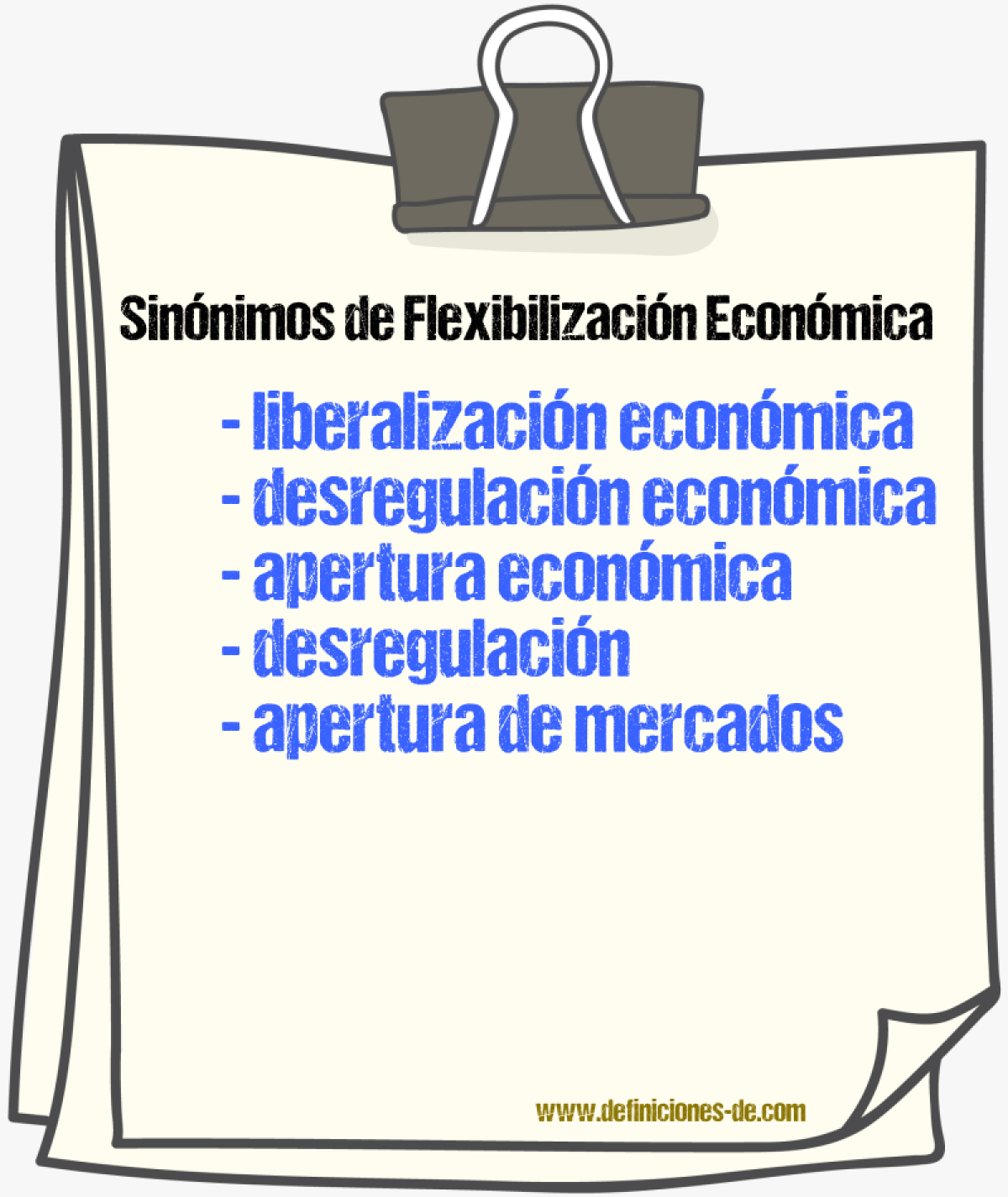 Sinónimos de flexibilización económica