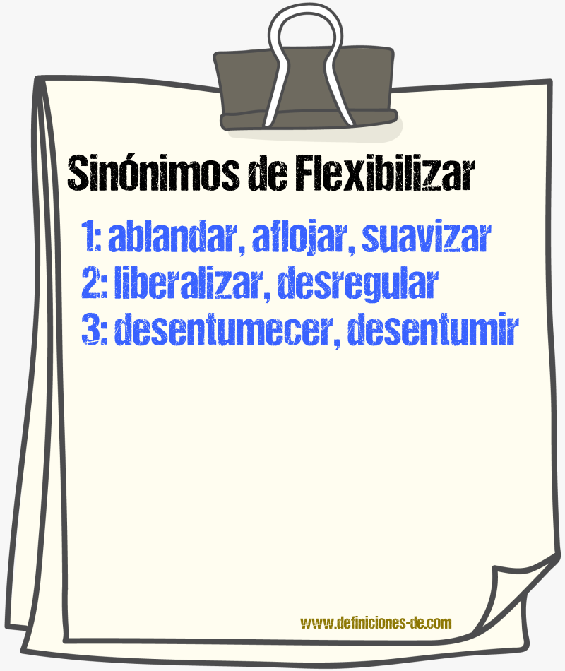 Sinónimos de flexibilizar