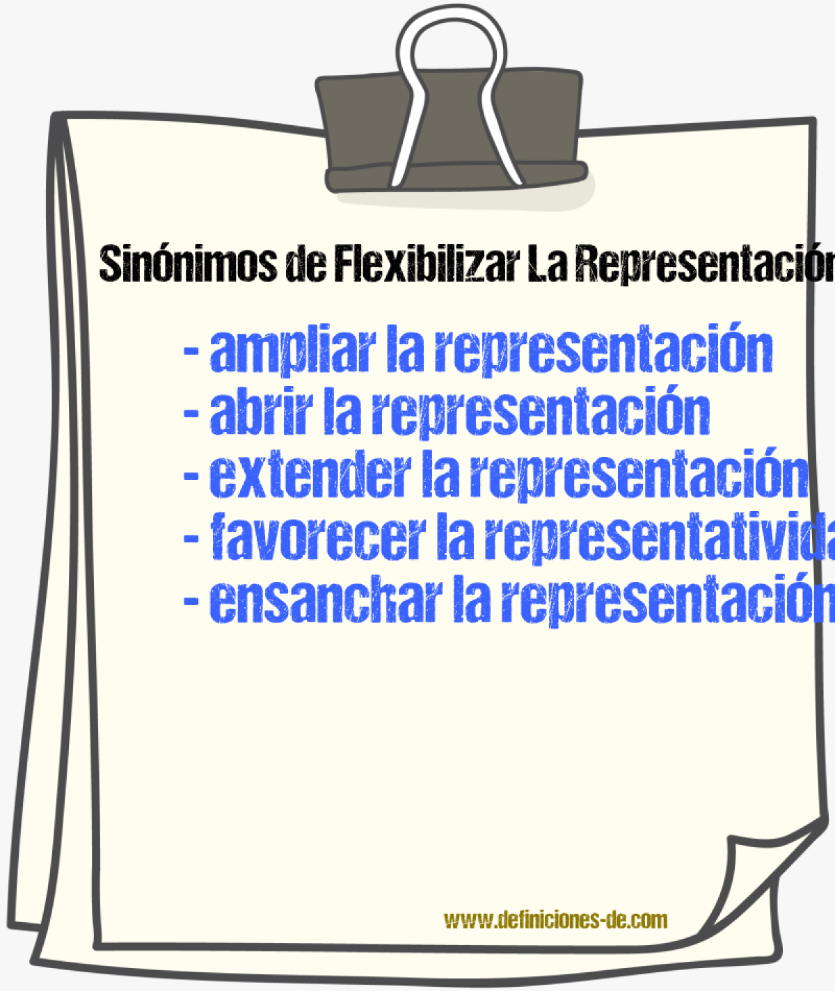 Sinónimos de flexibilizar la representación