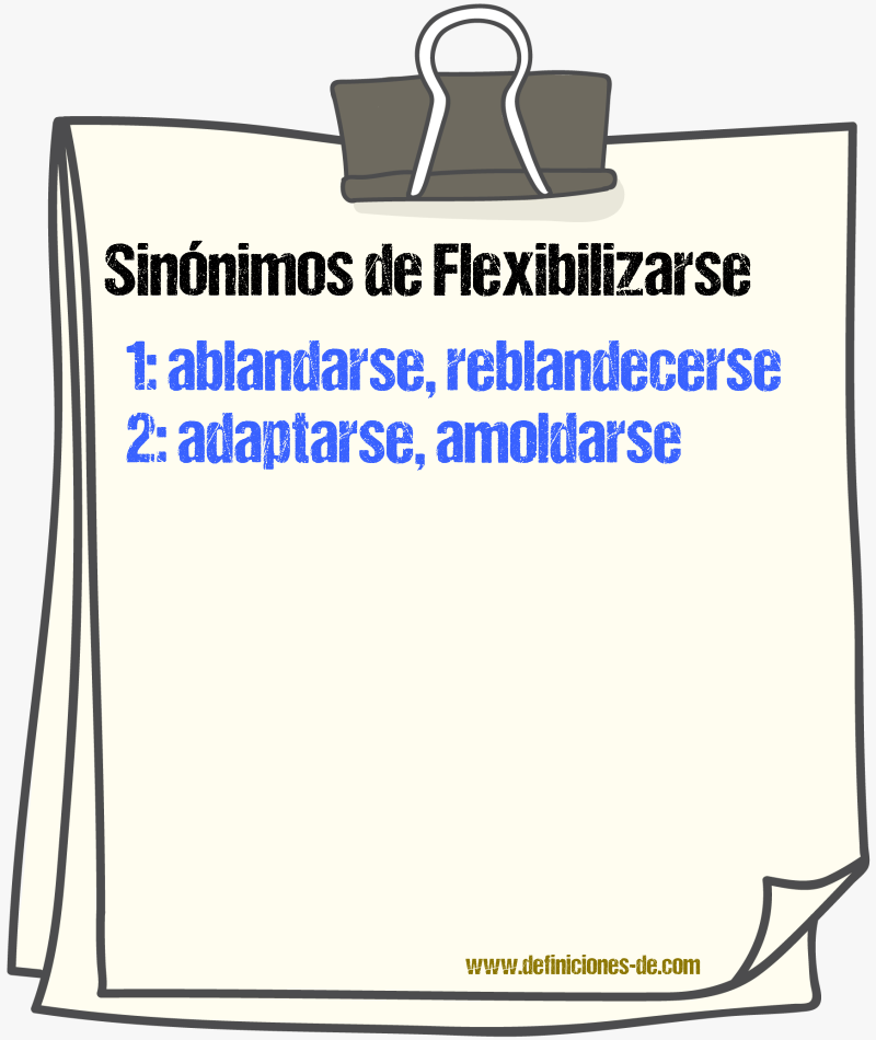 Sinónimos de flexibilizarse
