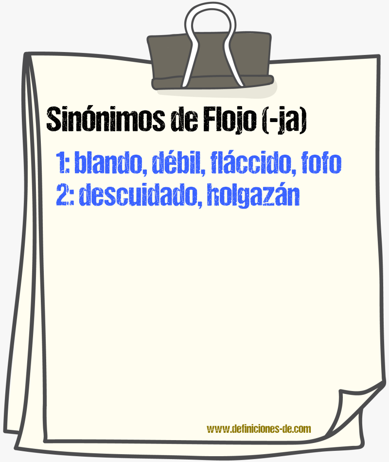 Sinnimos de flojo