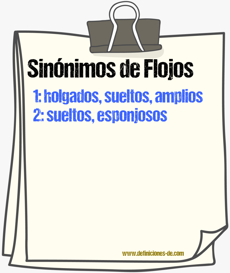 Sinónimos de flojos