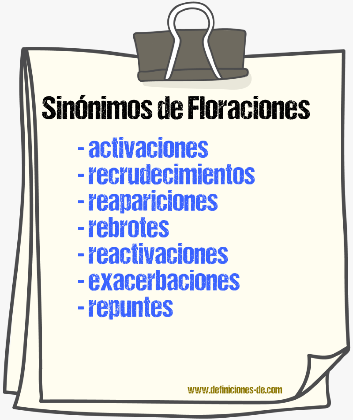 Sinónimos de floraciones