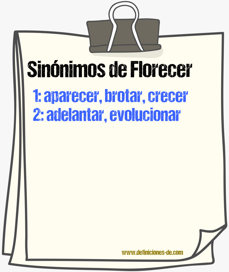 Sinnimos de florecer