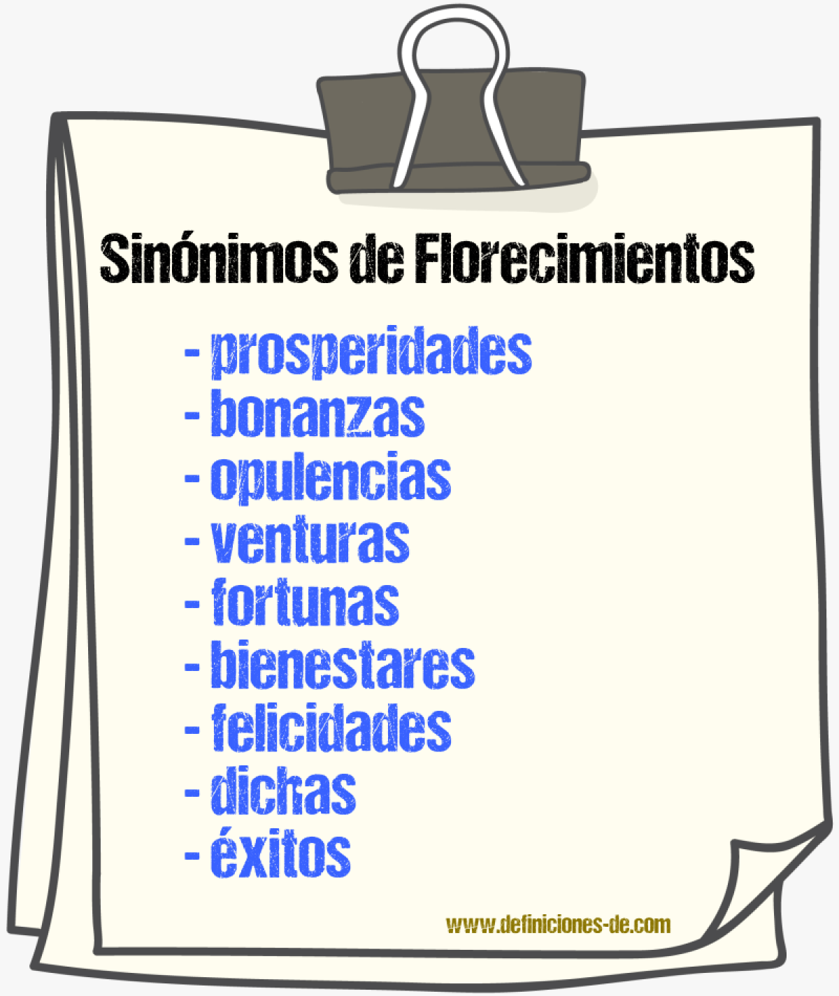 Sinónimos de florecimientos