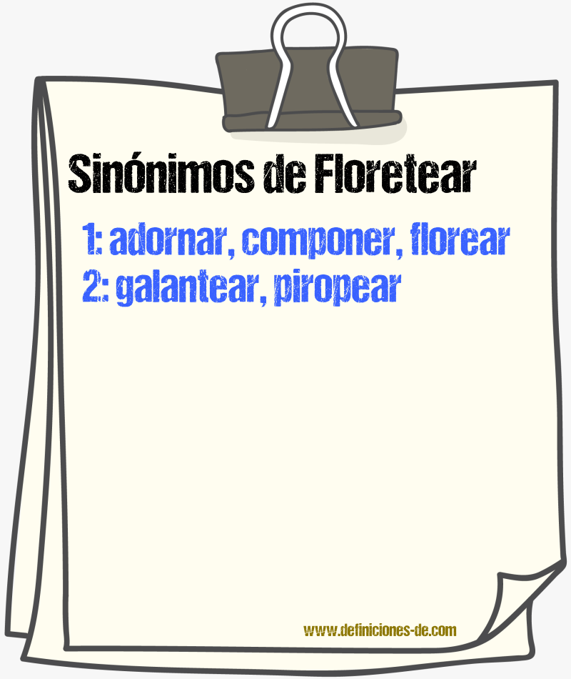 Sinnimos de floretear