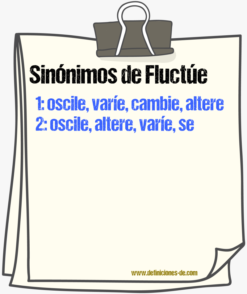 Sinónimos de fluctúe