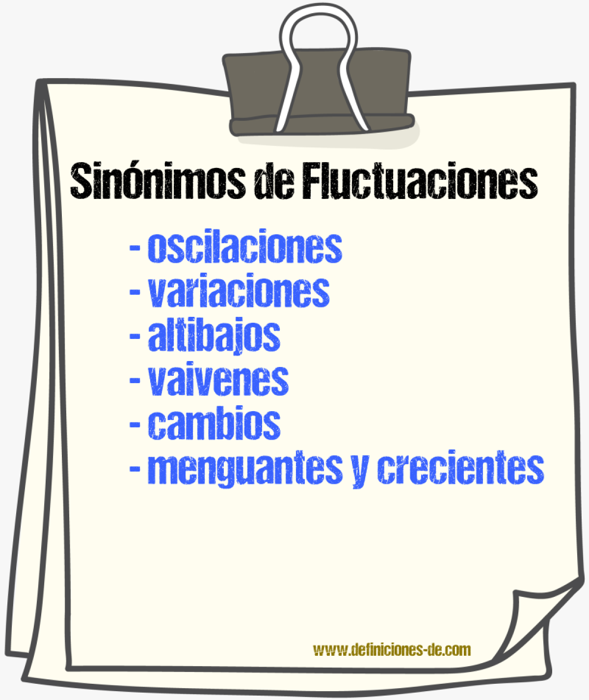 Sinónimos de fluctuaciones