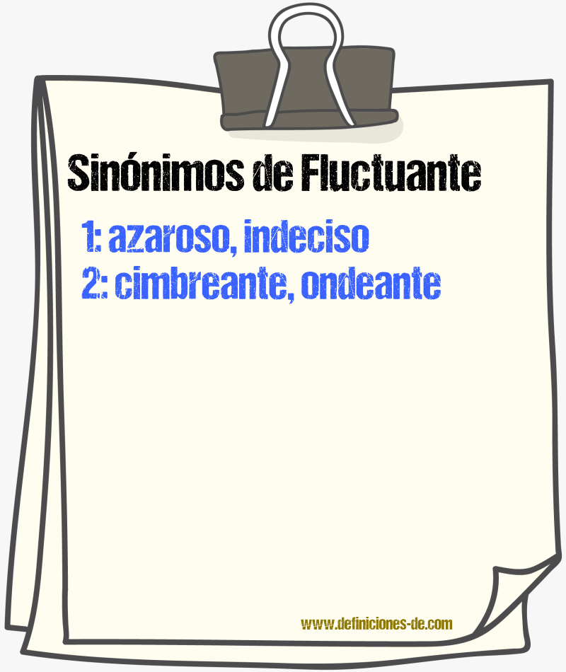 Sinnimos de fluctuante