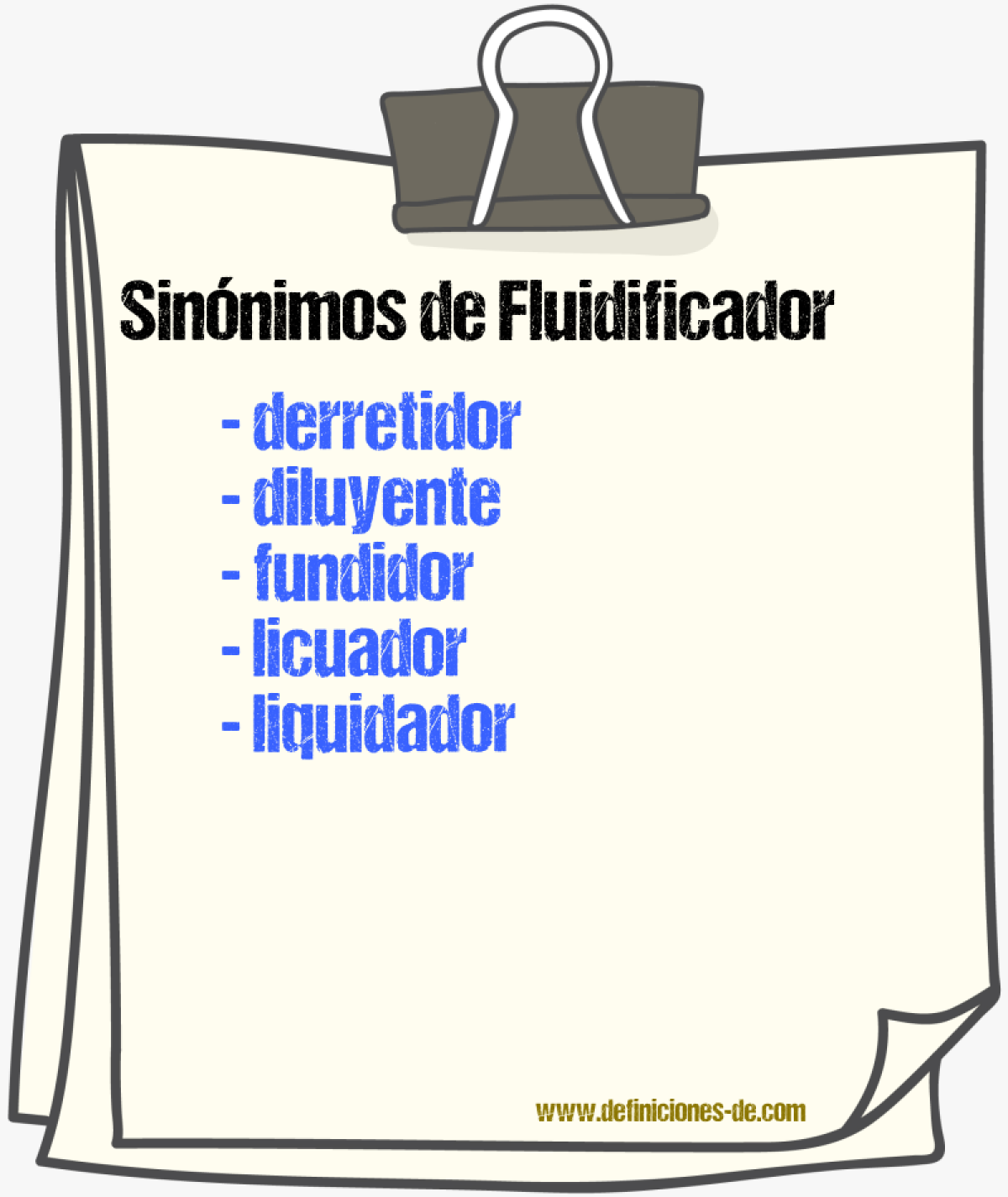 Sinnimos de fluidificador