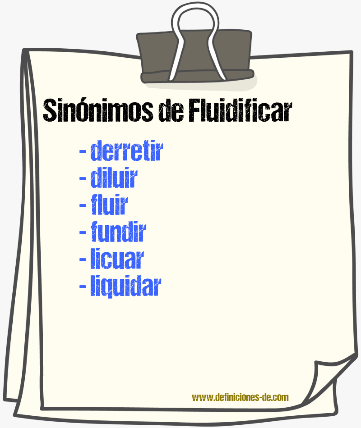 Sinnimos de fluidificar