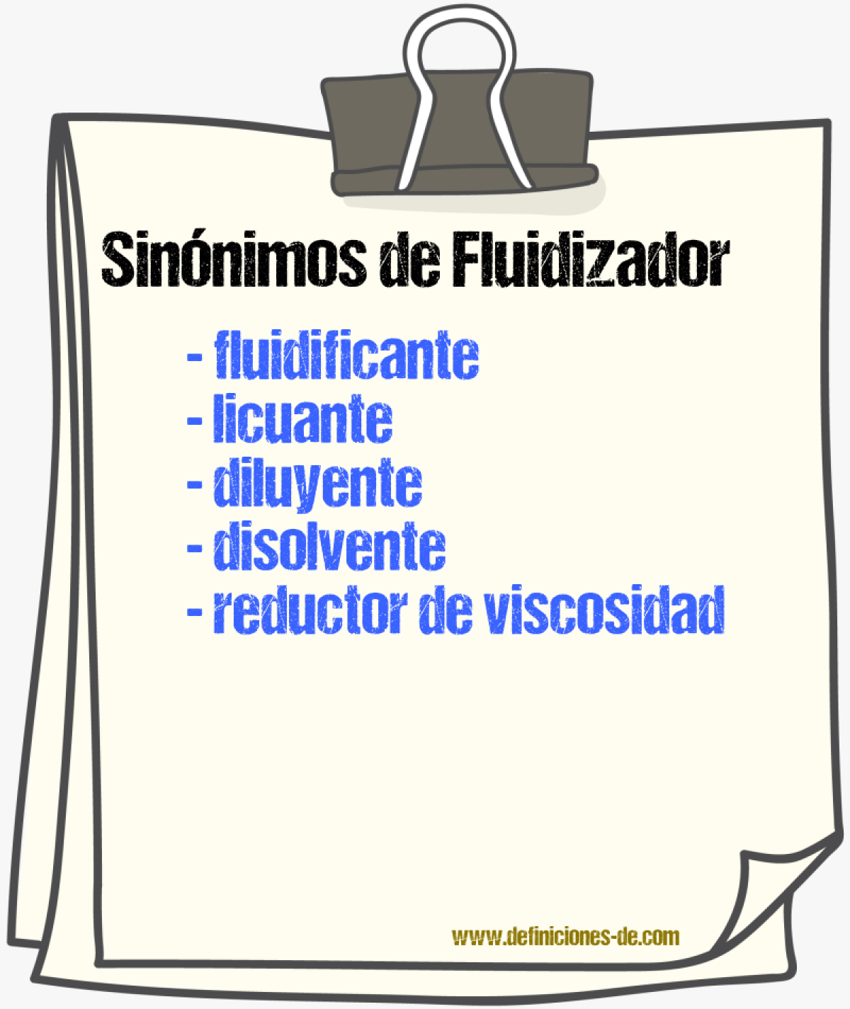 Sinónimos de fluidizador