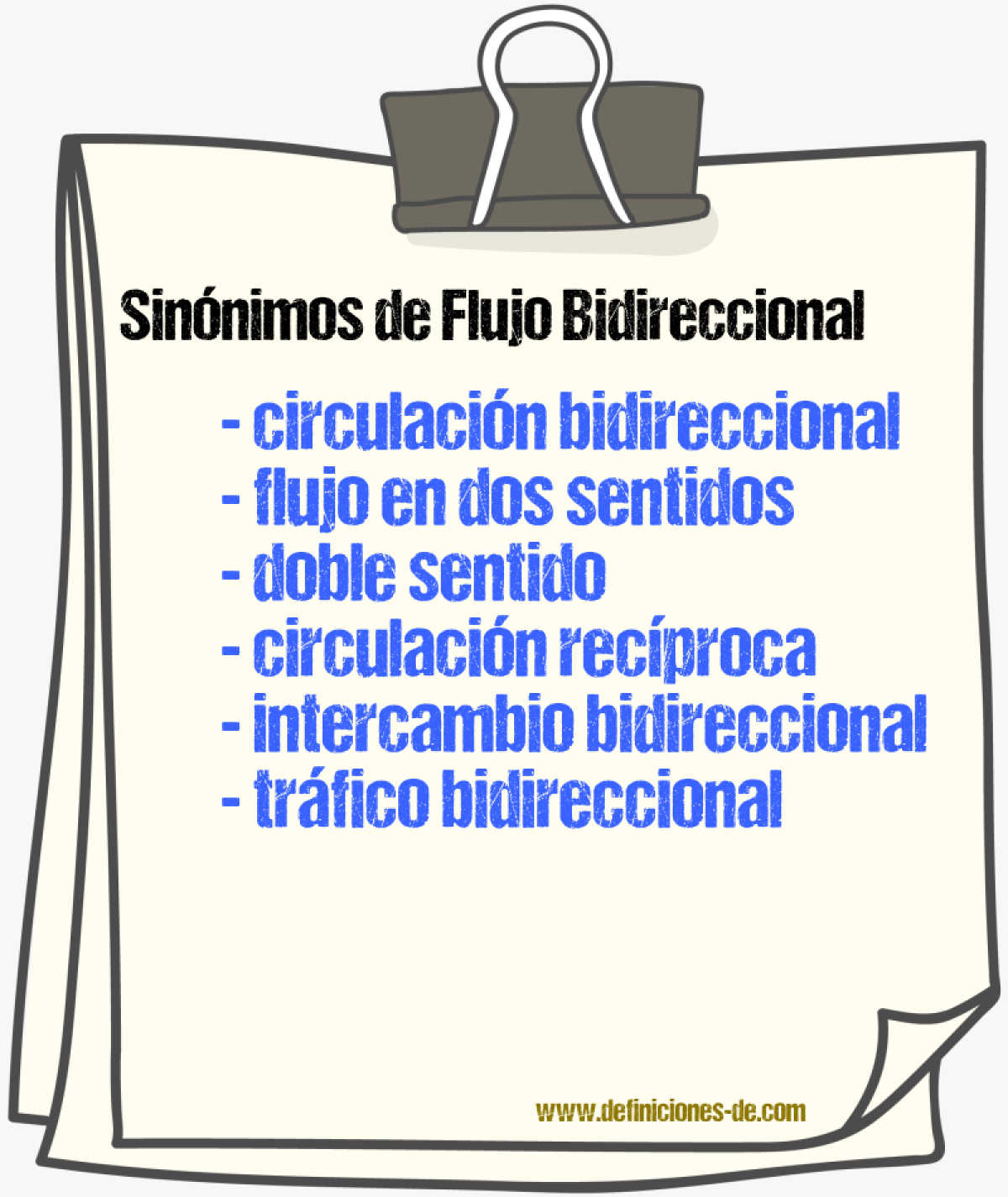 Sinónimos de flujo bidireccional