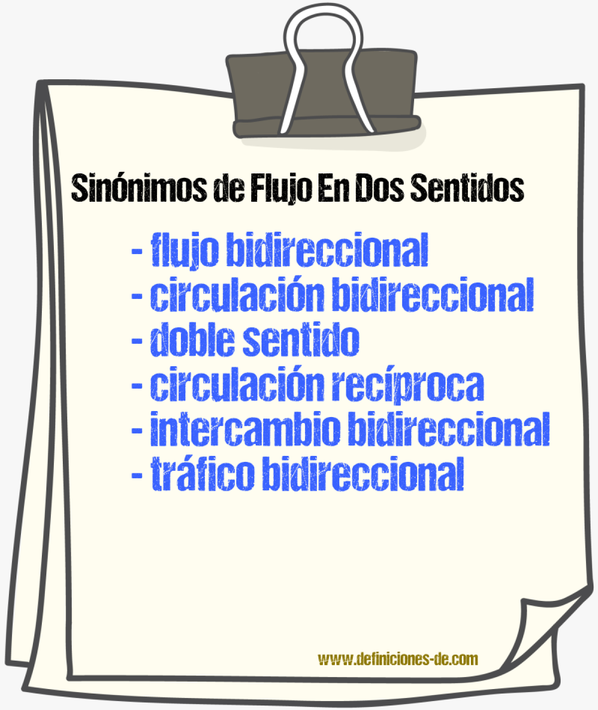 Sinónimos de flujo en dos sentidos