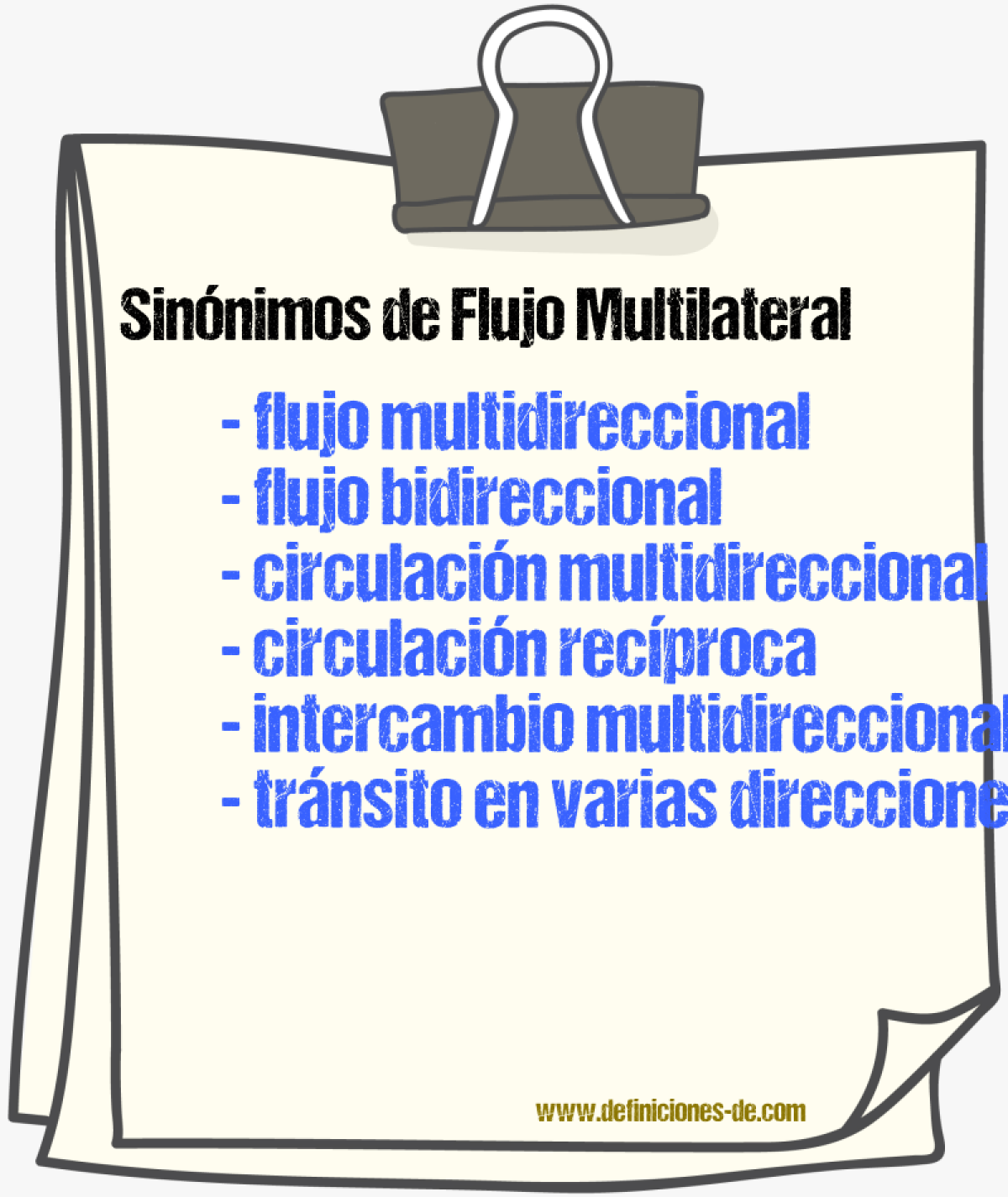 Sinónimos de flujo multilateral