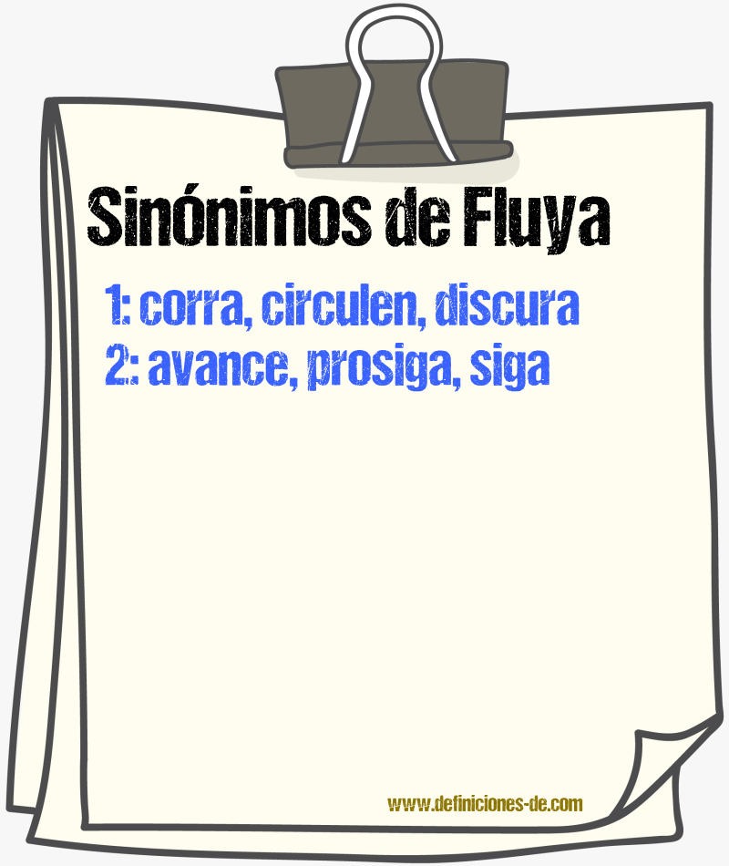 Sinónimos de fluya