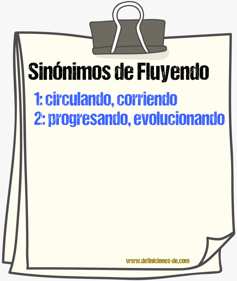 Sinónimos de fluyendo