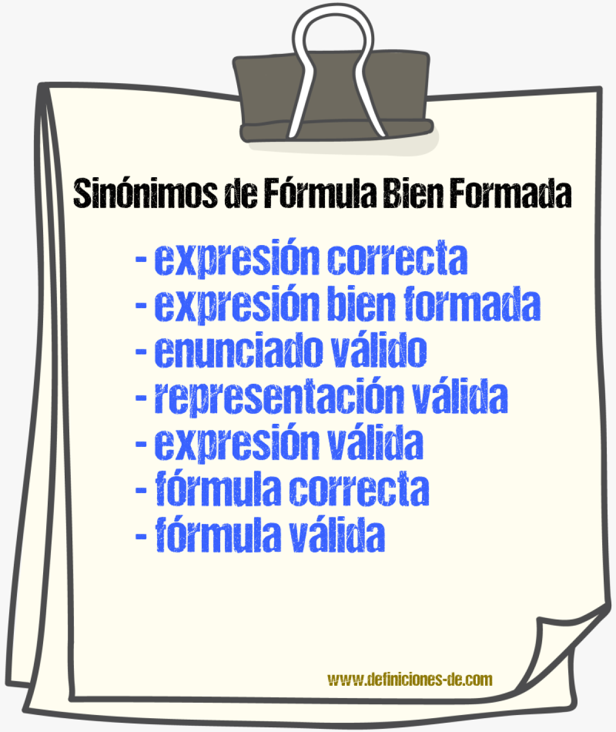 Sinónimos de fórmula bien formada