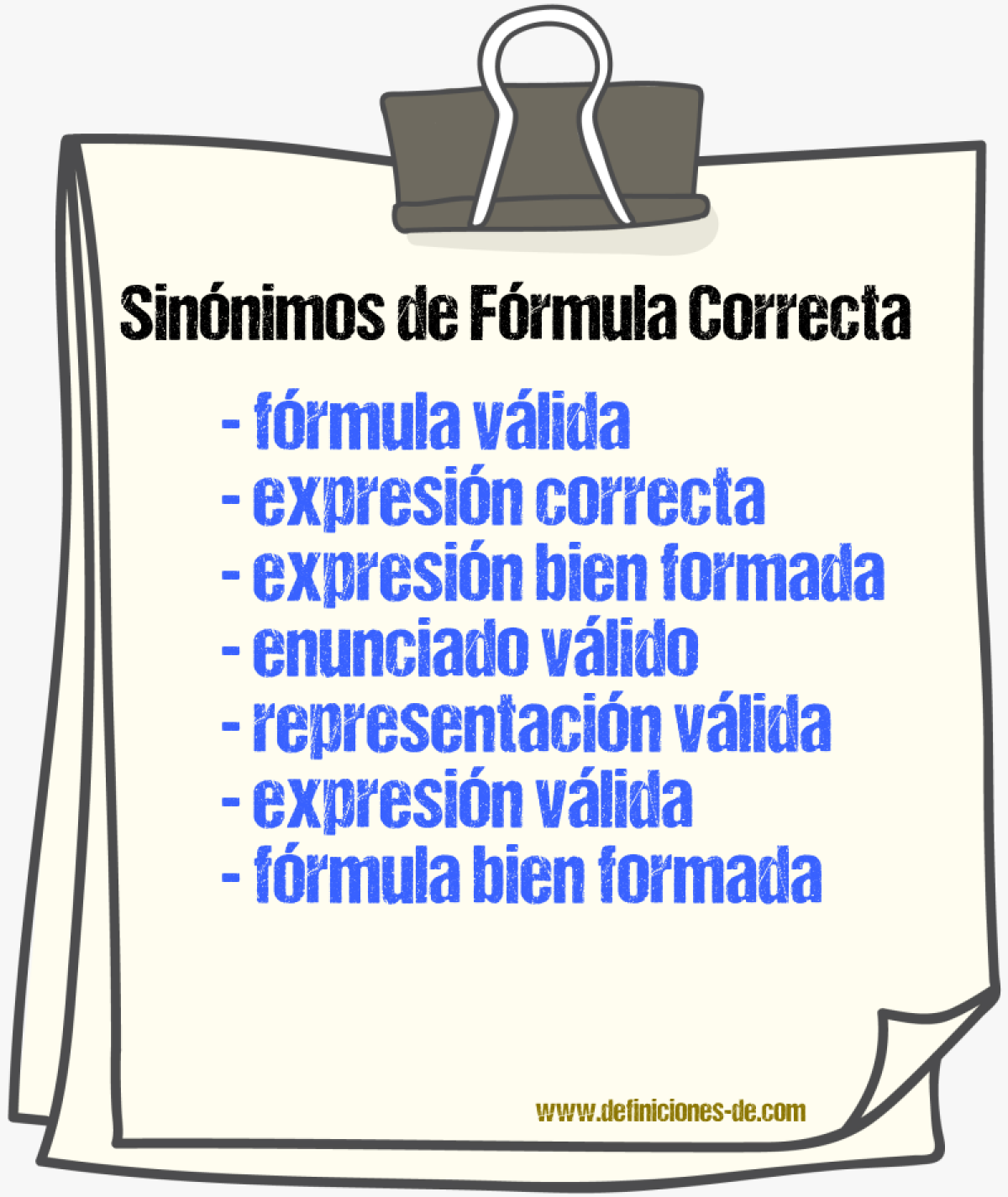 Sinónimos de fórmula correcta