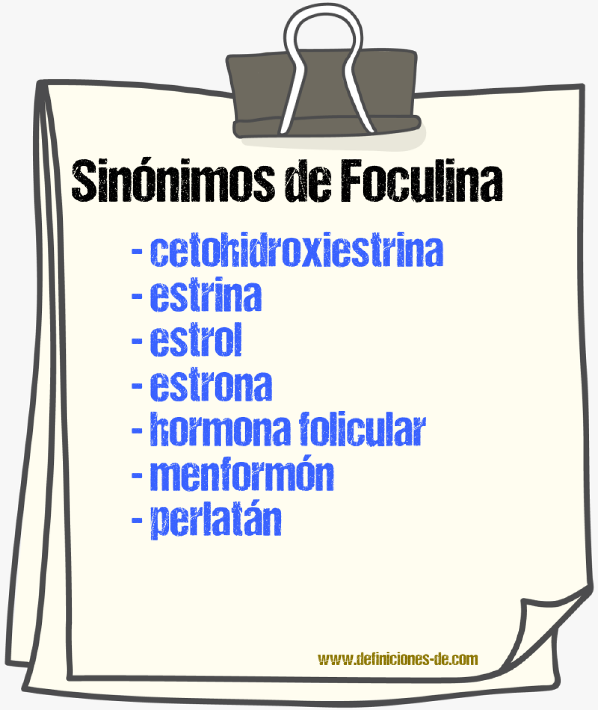 Sinnimos de foculina