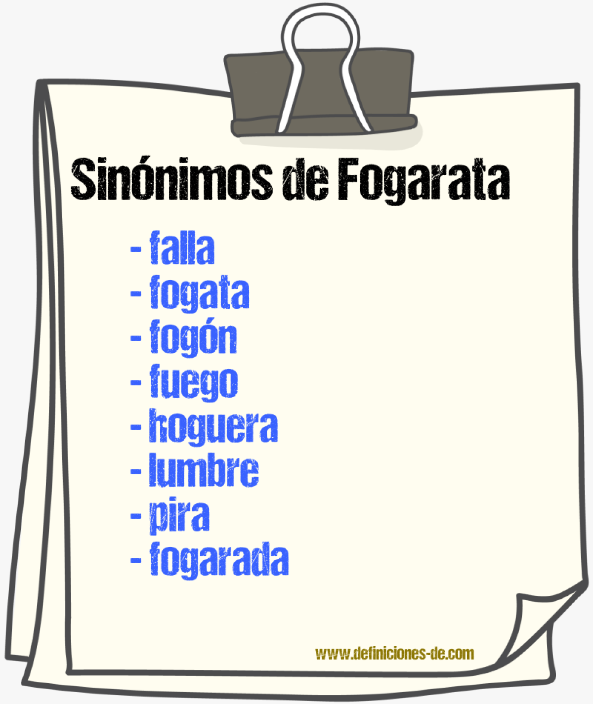 Sinnimos de fogarata