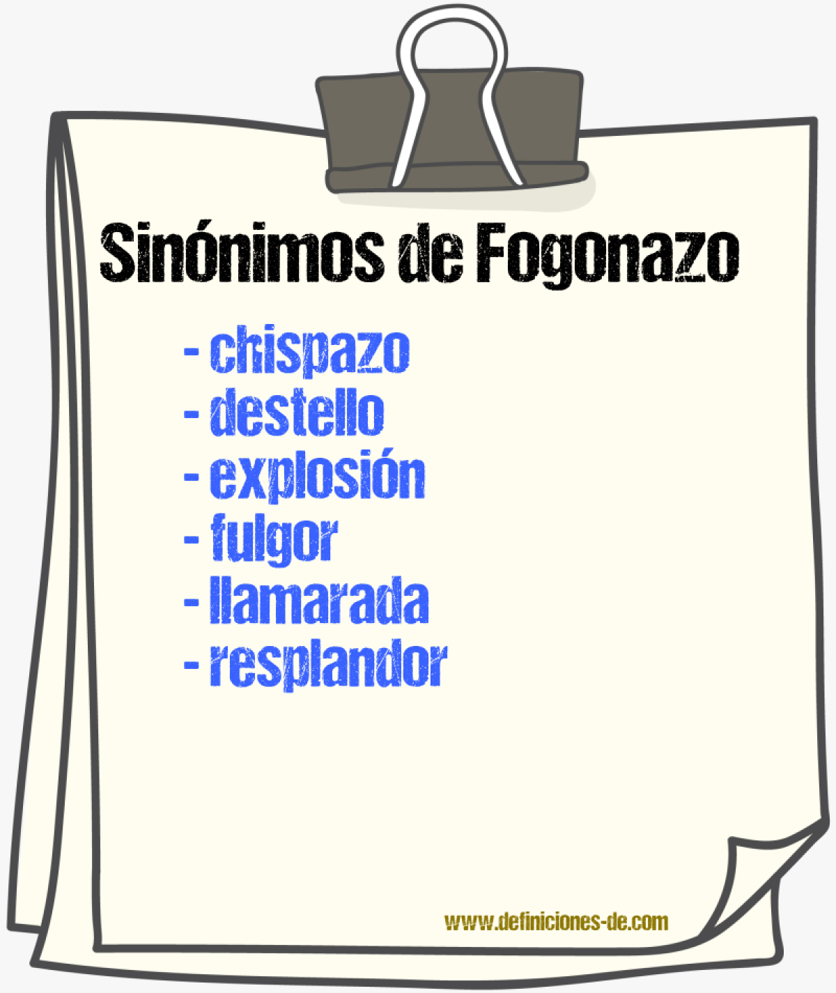 Sinnimos de fogonazo