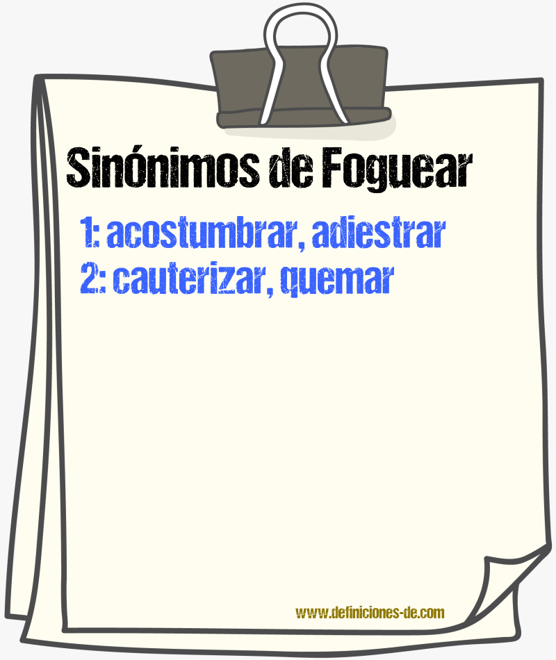 Sinnimos de foguear