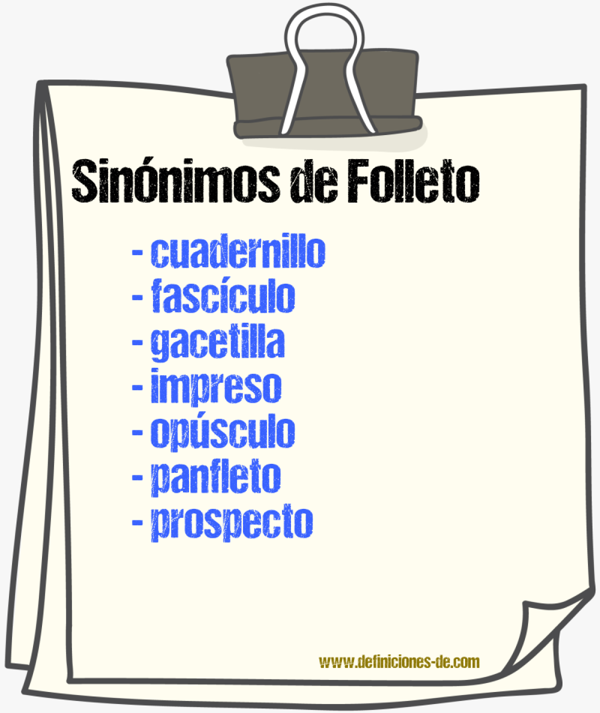 Sinnimos de folleto