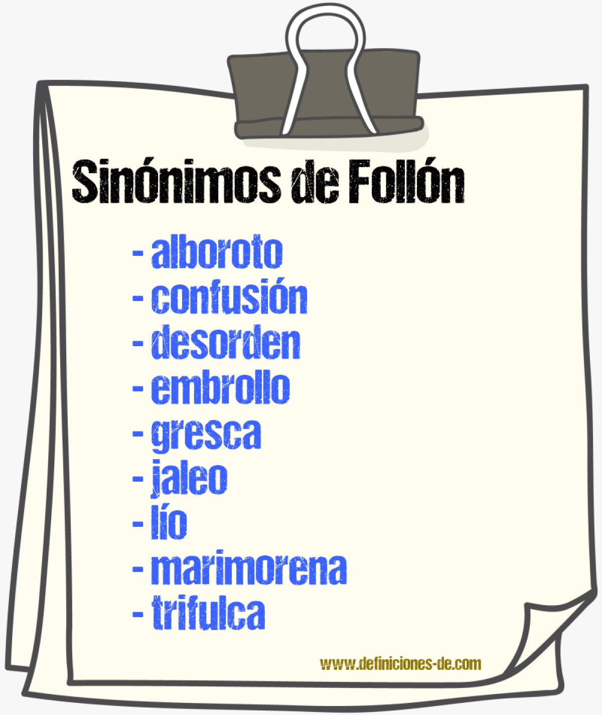 Sinnimos de folln