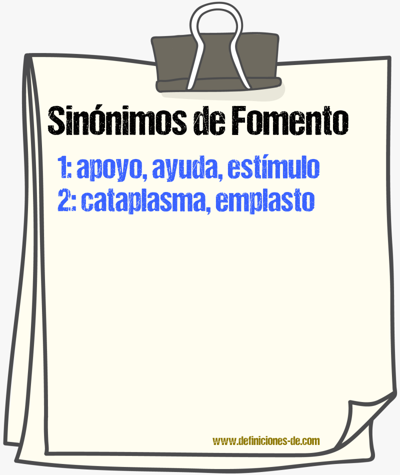 Sinnimos de fomento